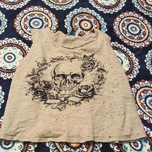 Rose and skull crop top
